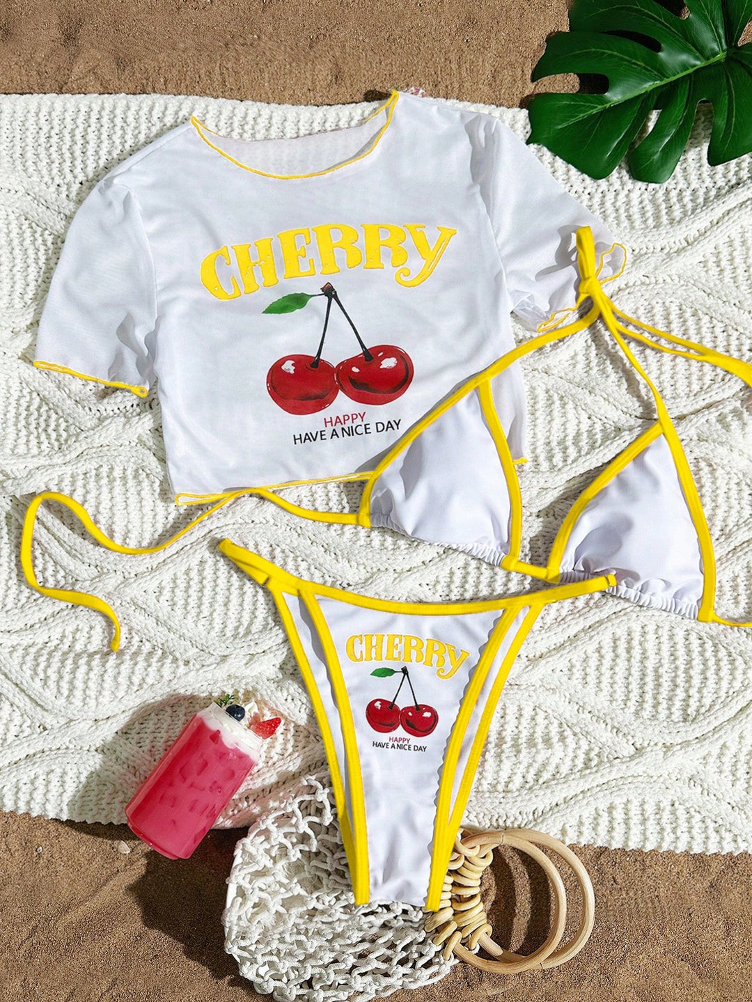 Damen Bikini-Set mit kreativem grafischen Design Drune