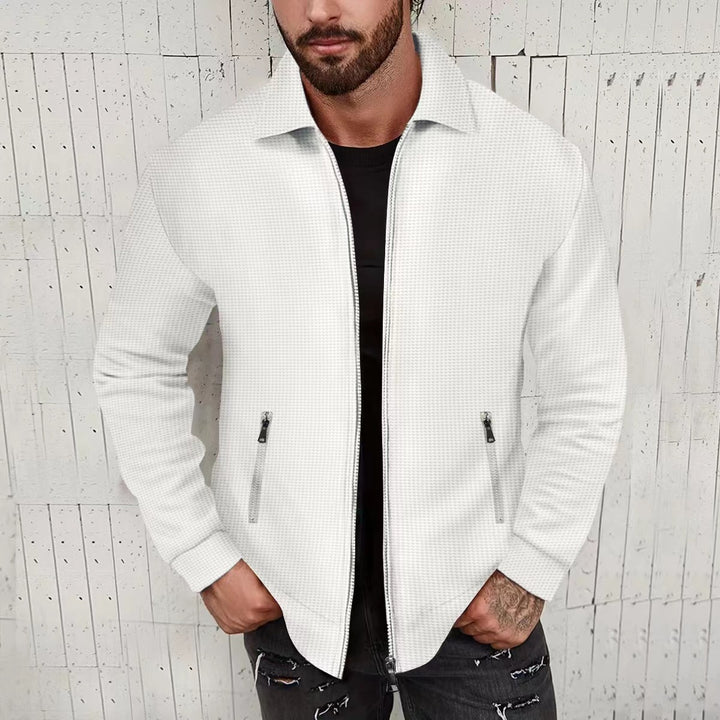Herren modische Strickjacke mit strukturiertem Design und seitlichen Taschen Drune