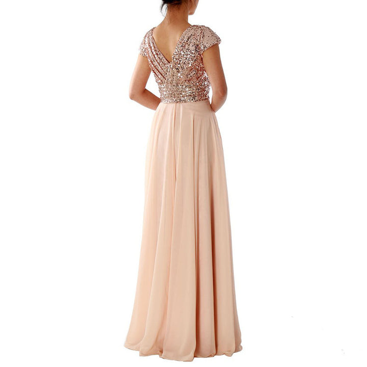Damen Abendkleid mit funkelndem Oberteil Drune