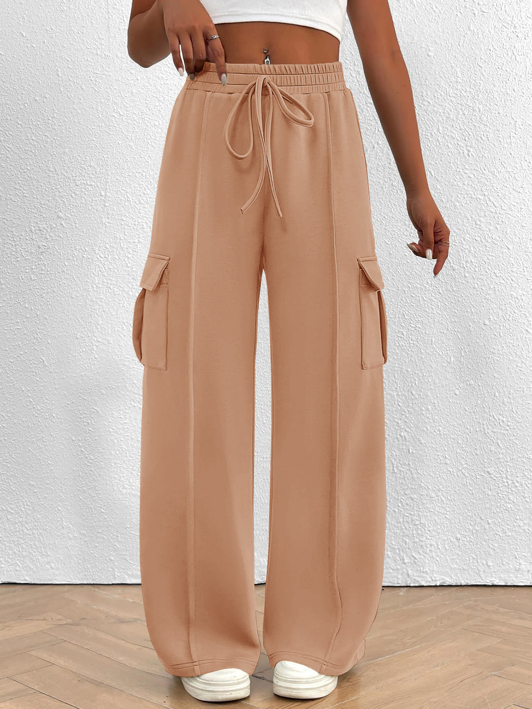 Damen Cargo-Hose im lässigen Relaxed Fit mit elastischem Bund und praktischen Taschen Drune