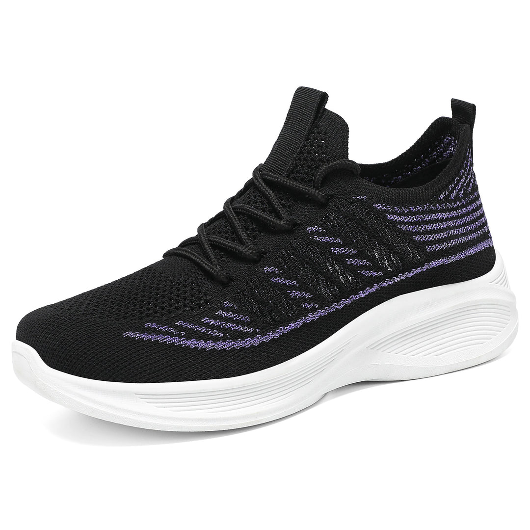 Damen nan ergonomischer Strick-Comfort-Sneaker mit gezielter Belüftung, elastischem Schlupfschaft und stoßabsorbierender Keilsohle Drune
