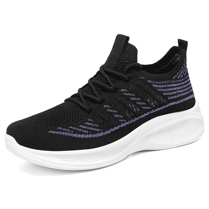 Damen nan ergonomischer Strick-Comfort-Sneaker mit gezielter Belüftung, elastischem Schlupfschaft und stoßabsorbierender Keilsohle Drune