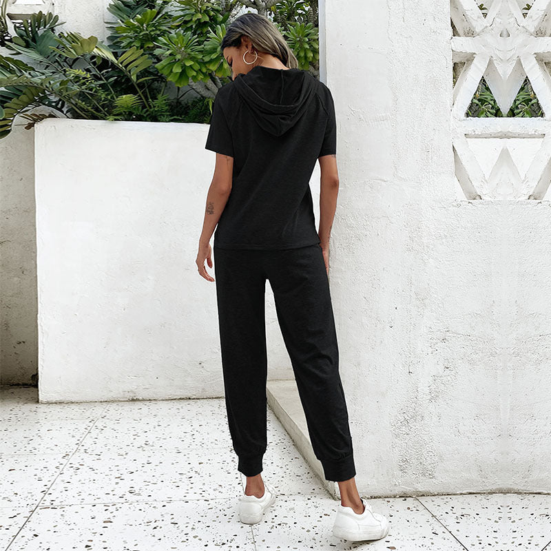 Damen Jumpsuit mit bequemem Kordelzug und lässigem Kurzarmdesign Drune