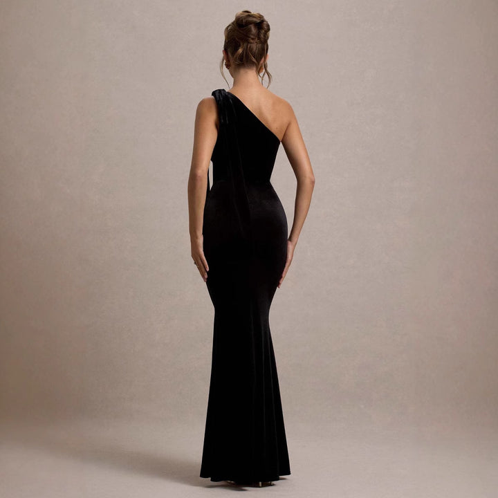 Damen Elegantes Maxikleid mit schulterfreiem Design und schmaler Silhouette Drune