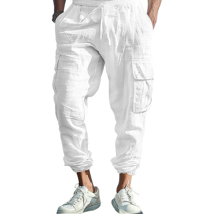 Herren luftige Cargo-Hose mit elastischem Bund und seitlichen Taschen Drune