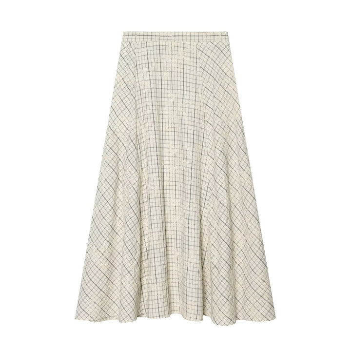 Damen Maxirock mit elegantem Karomuster und fließendem Schnitt Drune