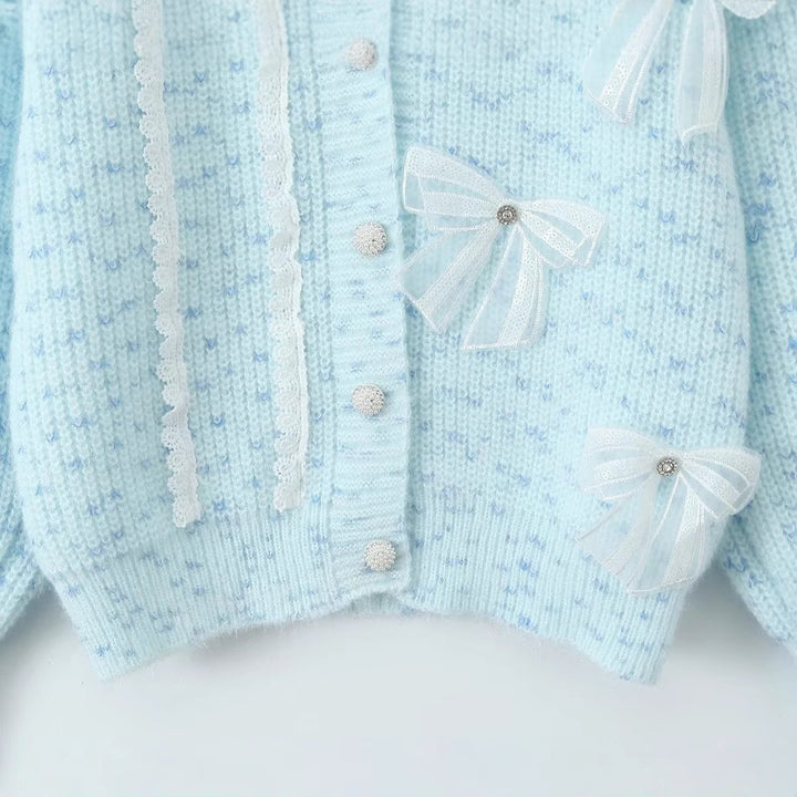 Damen Kuschelige Strickjacke mit zarten Schleifendetails Drune