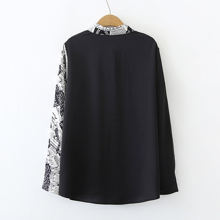 Damen Modische Bluse mit kreativem Druck Drune