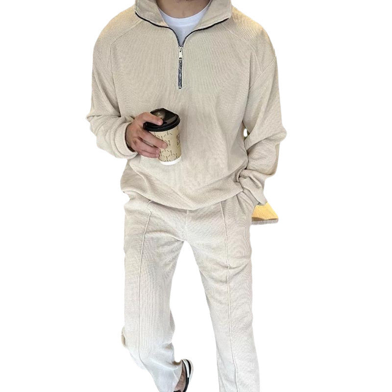 Herren Lounge-Set bestehend aus hochwertigem Pullover mit Reißverschluss und bequemen Jogginghosen Drune