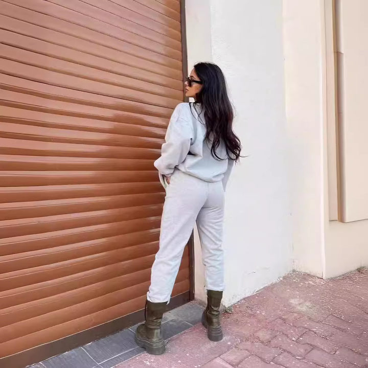 Damen lässiges Sweatshirt und Jogginghose Set Drune