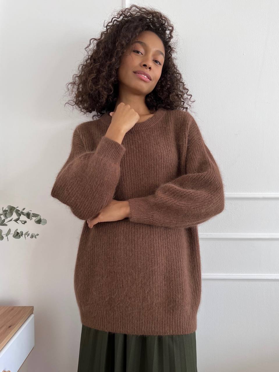 Damen lässiger oversized Pullover aus hochwertigem Strick Drune