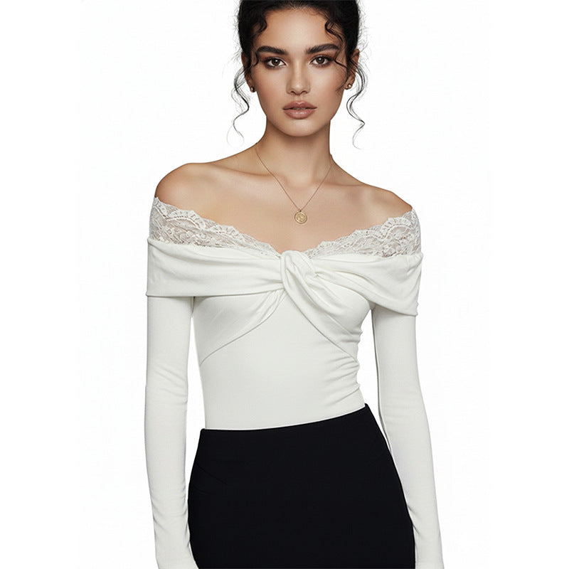 Damen Body mit Spitzendetails und figurbetonten Schnitt Drune