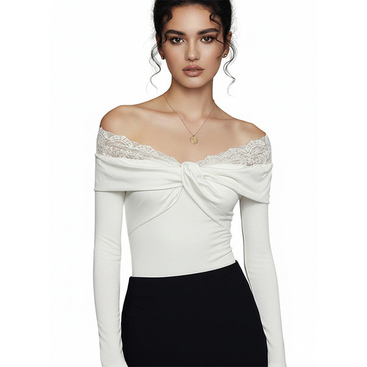Damen Body mit Spitzendetails und figurbetonten Schnitt Drune