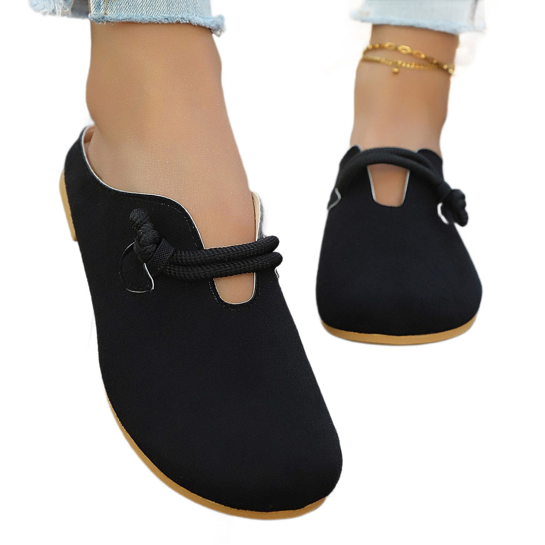 Damen Komfortable Mules mit luxuriösem Garnitur-Detail Drune