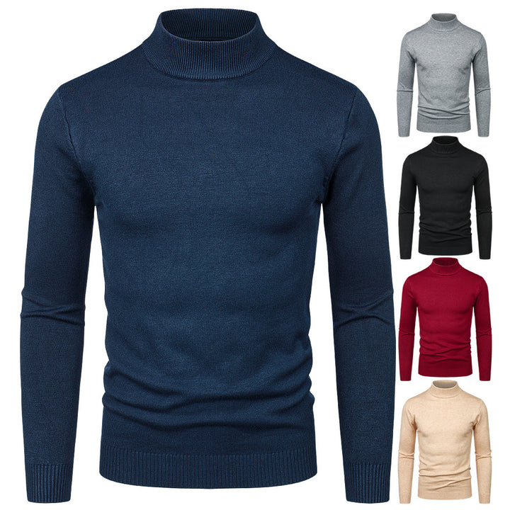 Herren Hochwertiger Rollkragenpullover aus feiner Baumwolle Drune