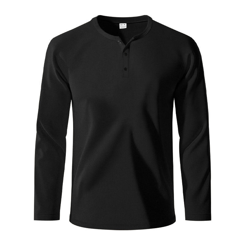 Herren Langarm-Henley-Shirt aus atmungsaktivem Strukturstoff Drune