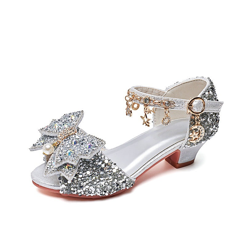 Mädchen Elegante und funkelnde Sandalen mit großen Schleifen Drune