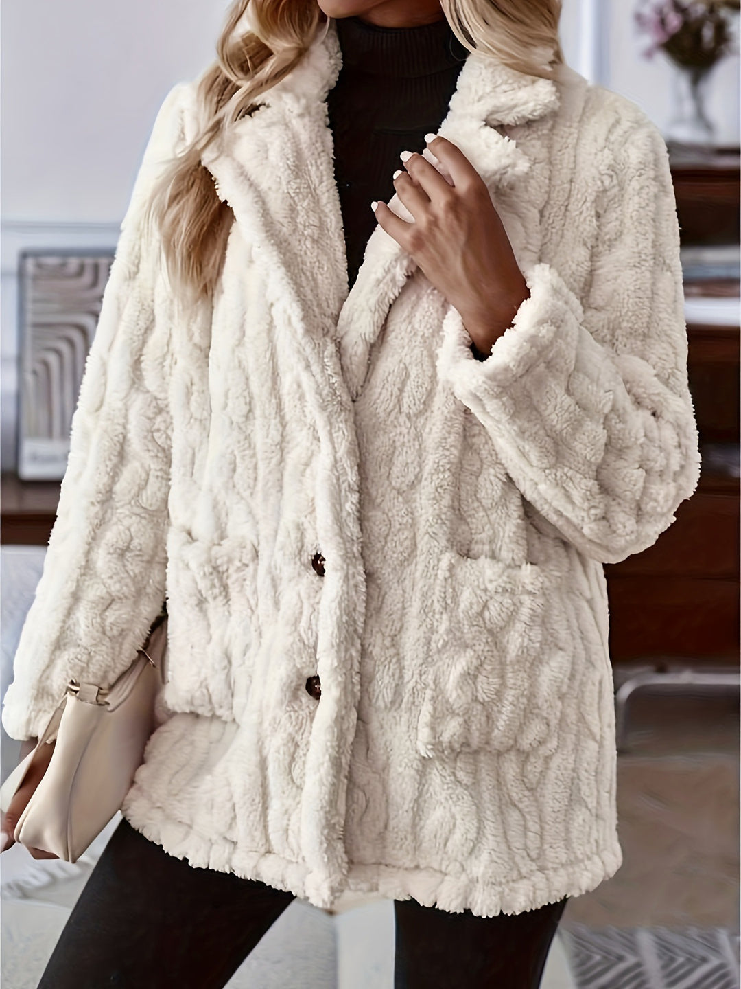 Damen kuschelige Teddyjacke Drune
