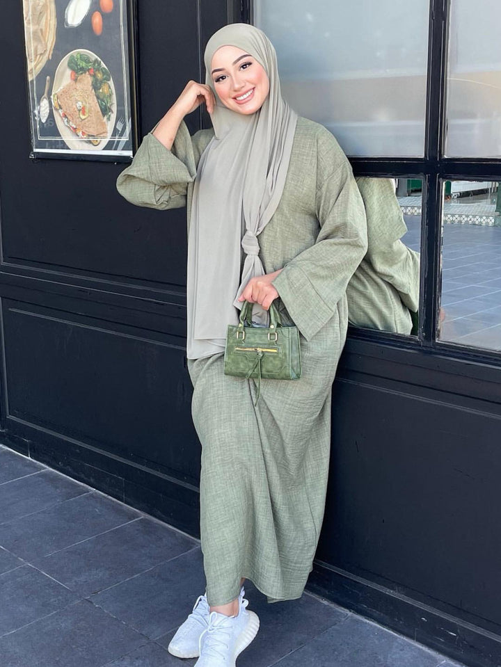 Damen Modischer Maxikleid mit voluminösen Ärmeln und eleganter Schnittführung Drune