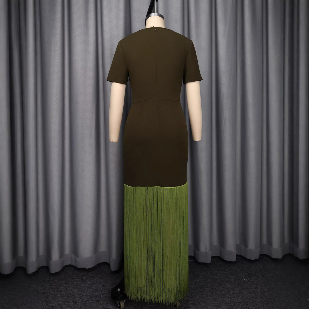 Damen elegantes Kleid mit asymmetrischem Saum und modischem Cut-Out Drune