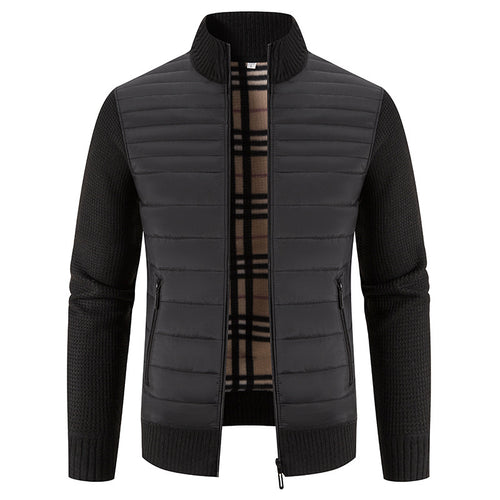 Herren Steppjacke mit modernem Strickärmeln und hohem Kragen Drune