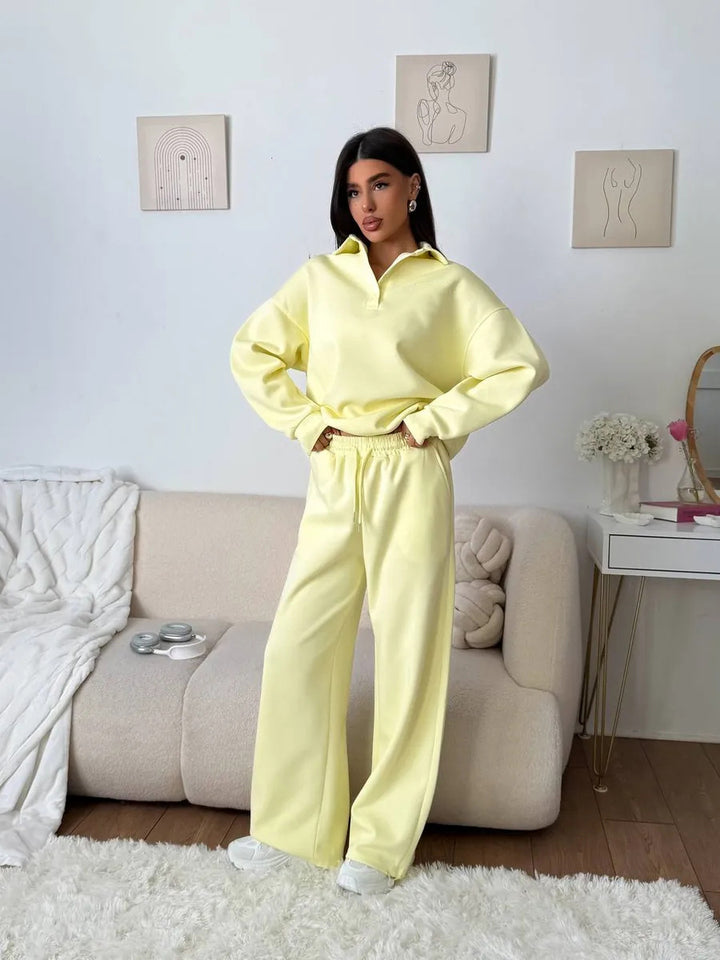 Damen Sportlicher Pullover mit weiten Hosen Drune