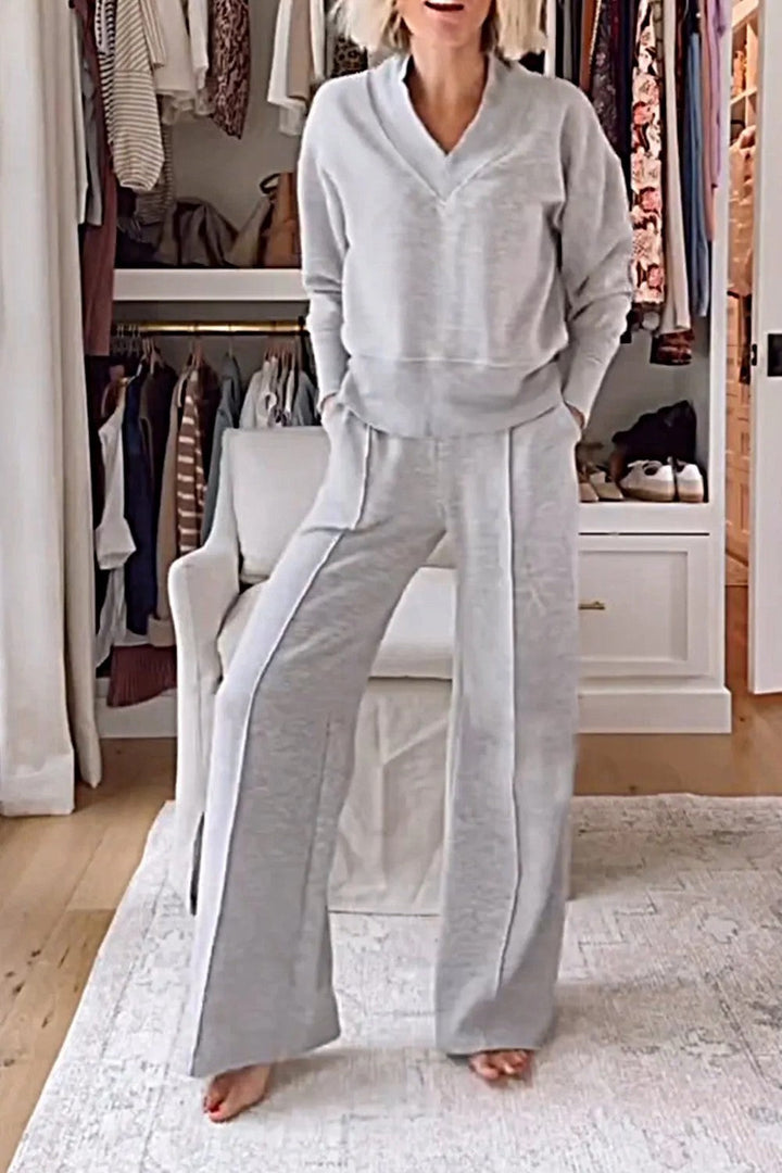 Drune | Lockeres Oberteil und Hose mit weitem Bein Set