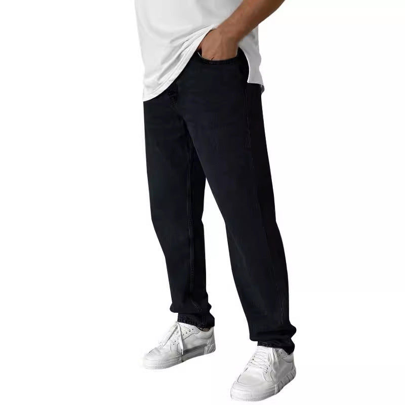 Herren nan lockere Straight-Leg Jeans mit elastischem Bundsaum und entspannter Passform Drune