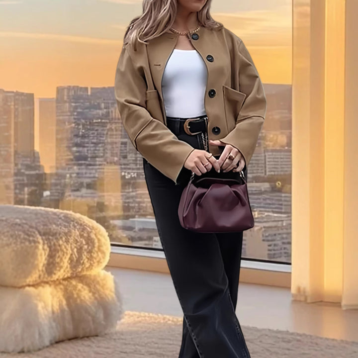 Damen moderne Jacke im minimalistischen Stil Drune