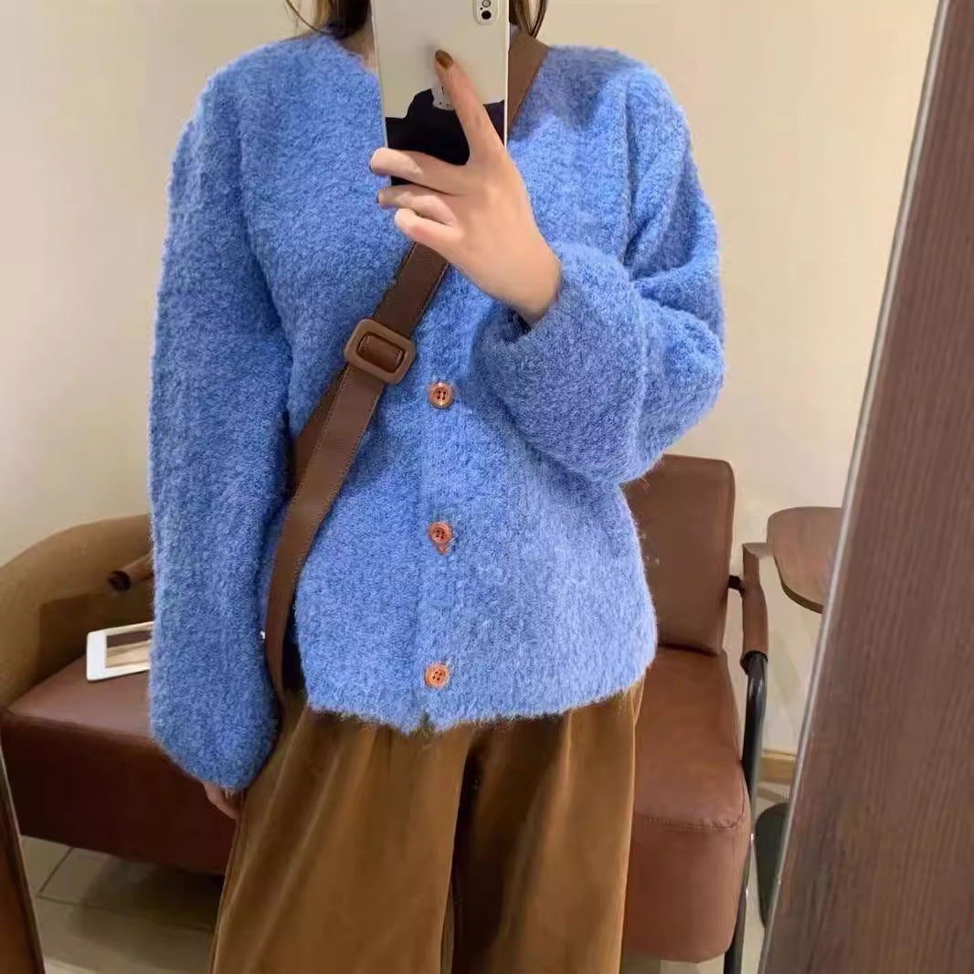 Damen kuscheliger Strickcardigan mit dekorativen Knöpfen und lässigem Schnitt Drune
