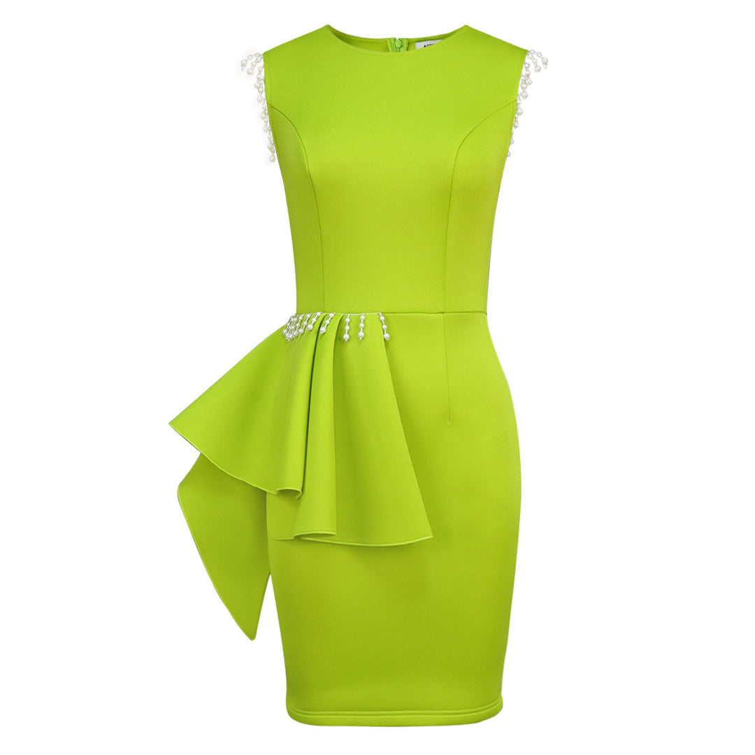 Damen Elegantes Cocktailkleid mit voluminösem Rüschenelement Drune