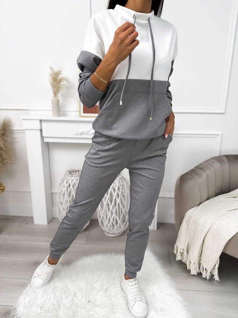 Damen Sportliches Lounge-Set mit Kapuze und Elastischem Bund Drune