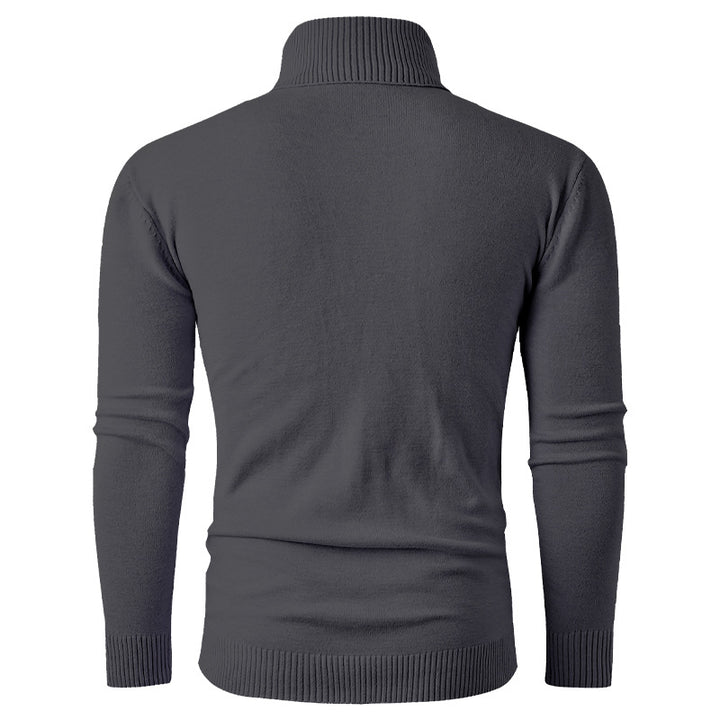 Herren stylischer Rollkragenpullover mit strukturiertem Zopfmuster und hochabschließendem Kragen Drune