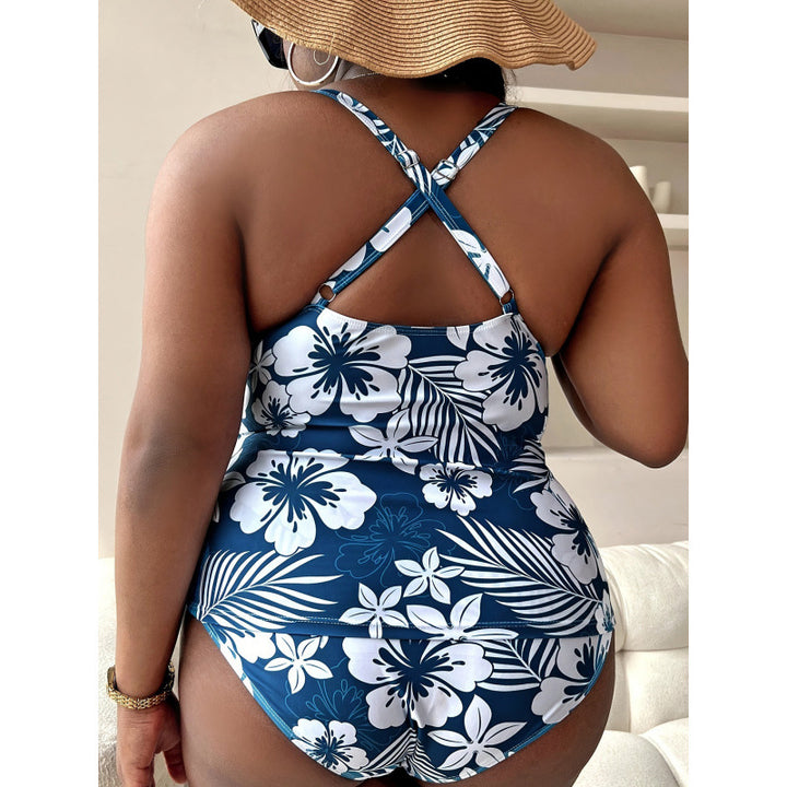 Damen Einteiler Badeanzug mit floralem Wickeldesign und figurformendem Schnitt Drune