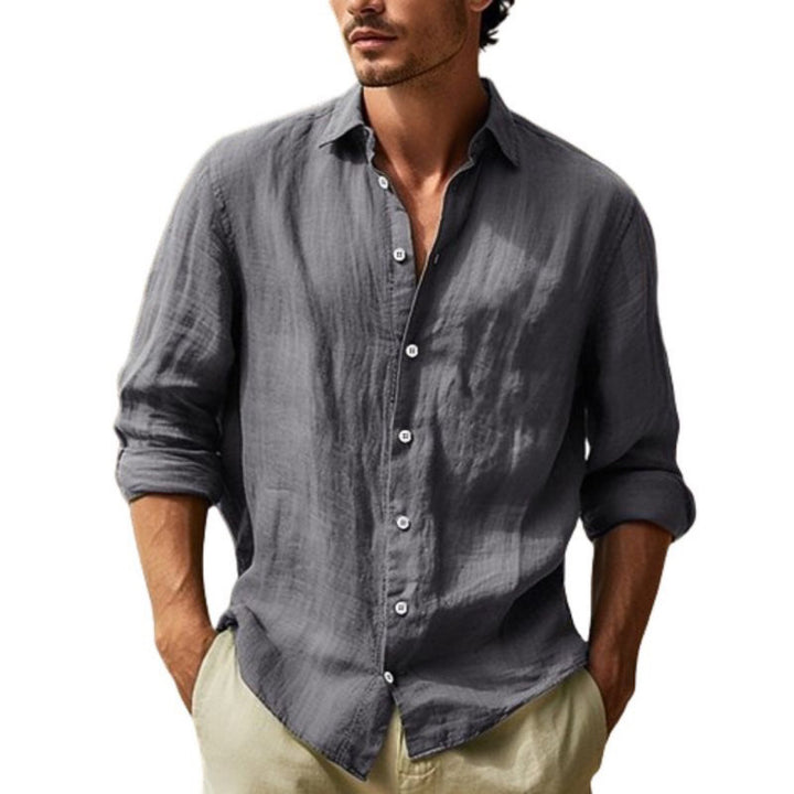 Herren Elegantes Leinenhemd mit modernem Schnitt und lässigem Look Drune
