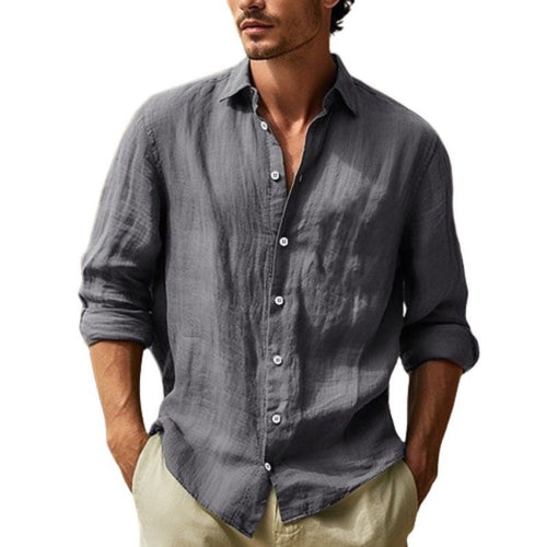 Herren Elegantes Leinenhemd mit modernem Schnitt und lässigem Look Drune