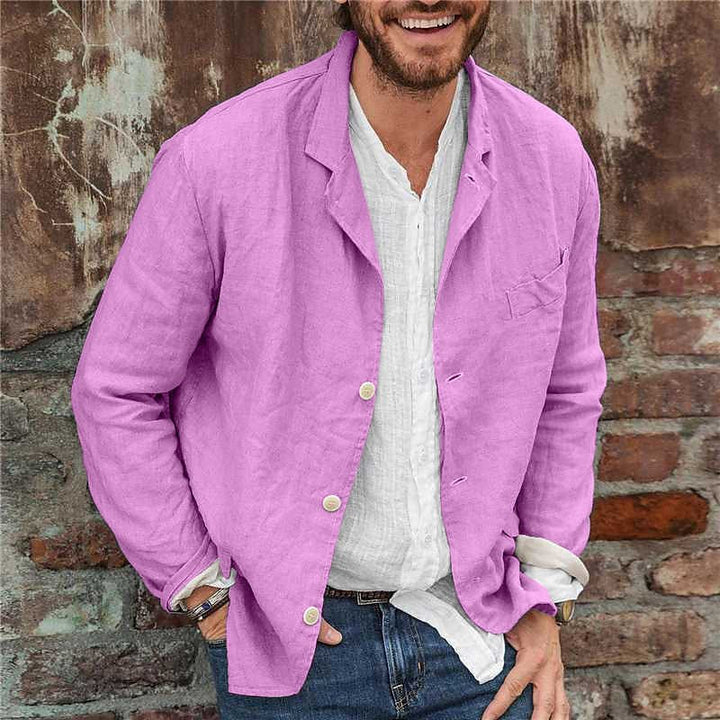 Herren Leichte Leinenjacke mit lässigem Schnitt und praktischen Taschen Drune