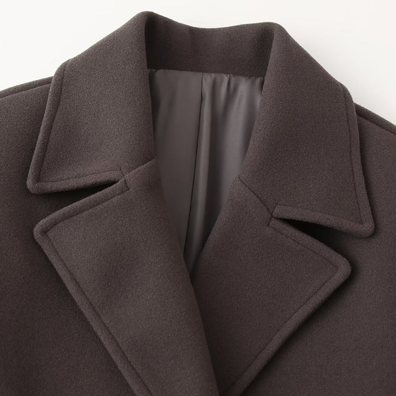 Damen Wollmantel mit elegantem Revers und praktischen Taschen Drune
