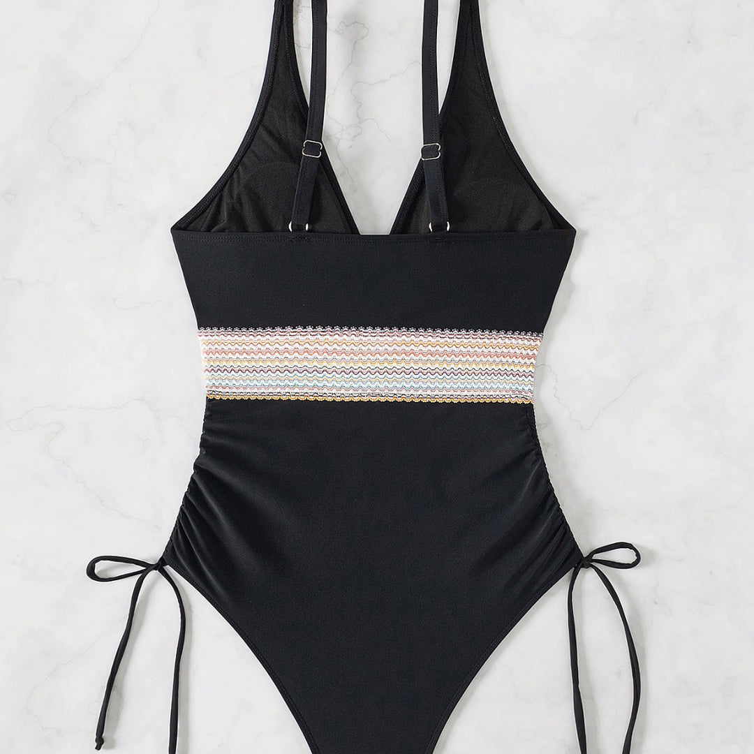 Damen Eleganter Einteiler mit Raffungen Drune
