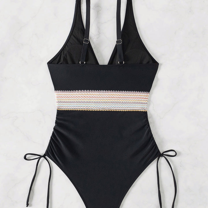 Damen Eleganter Einteiler mit Raffungen Drune
