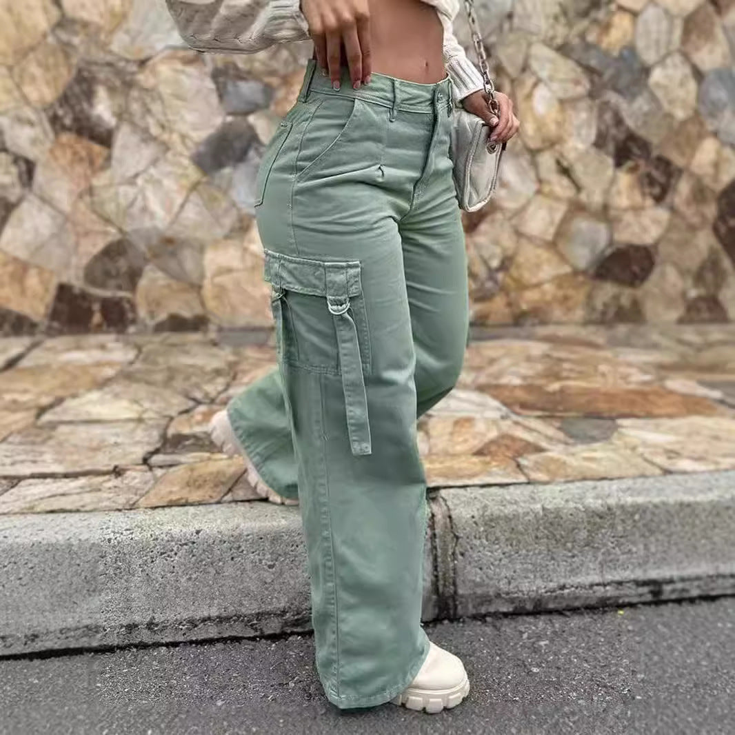 Damen Modische Cargo-Hose mit vielseitigen Taschen und lässigem Schnitt Drune