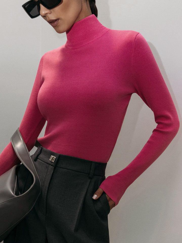Damen Hochwertiger Rollkragenpullover aus weichem Material Drune