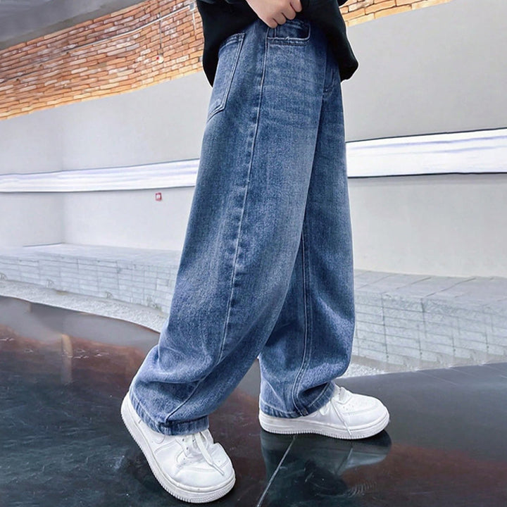 Damen weite Denim-Jeans mit modernem Schnitt und tiefen Taschen Drune