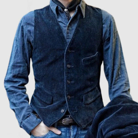 Herren Weste im klassischen Kord-Design mit eleganten Taschen und hochwertiger Verarbeitung Drune