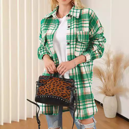 Damen Karo Overshirtjacke Drune