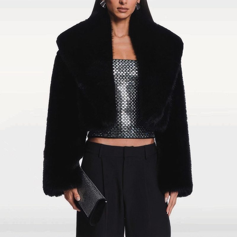Drune | Kunstpelzjacke - Glamouröse Abendoberbekleidung - Polyester-Mischung - Schicke Winterbekleidung
