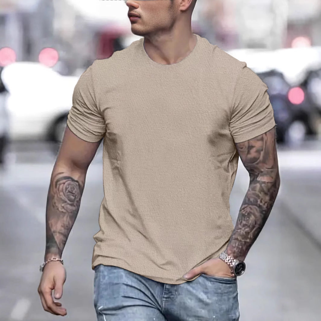 Herren lässiges T-Shirt mit strukturierter Oberfläche und bequemem Schnitt Drune