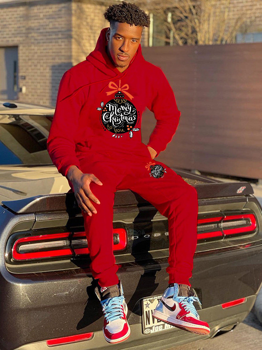 Damen Hoodie- und Jogginghose-Set mit festlichem Weihnachtsmotiv Drune