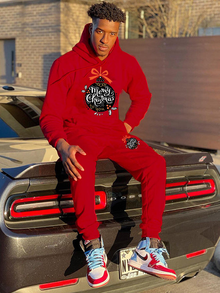 Damen Hoodie- und Jogginghose-Set mit festlichem Weihnachtsmotiv Drune