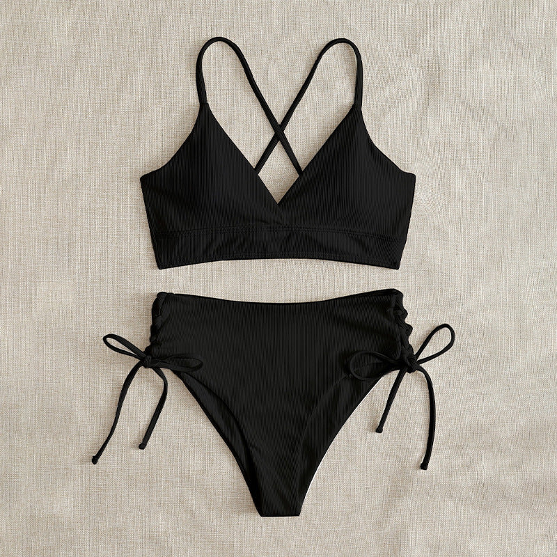 Damen Bikini-Set mit verstellbaren Trägern und raffinierten Schnürdetails Drune